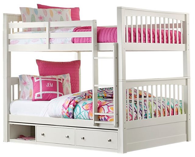 Hillsdale Furniture Pulse White Full Over Full Bunk Bed with Storage-0