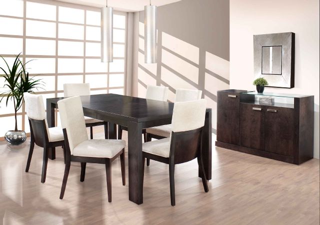 Chaise d'appoint en tissu brun foncé/blanc VieBois® 3