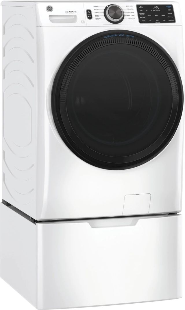 GE® 4.5 Cu. Ft. White Smart Front Load Washer 1