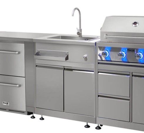 Thor Kitchen® 32" Stainless Steel Sink Cabinet-3