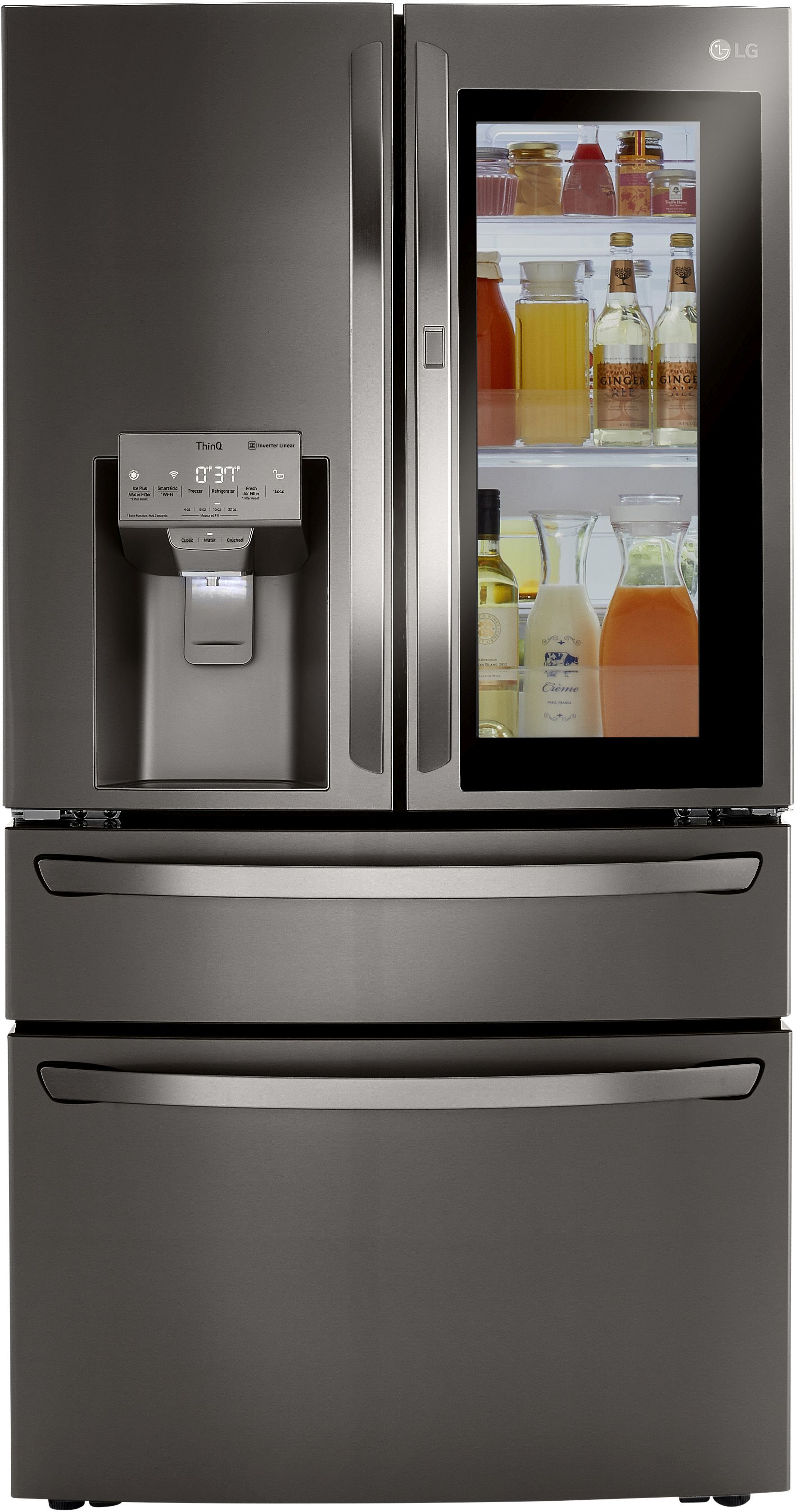 LG 29.5 Cu. Ft. PrintProof™ Black Stainless Steel Smart Wi-Fi Enabled InstaView™ Door-In-Door® French Door Refrigerator