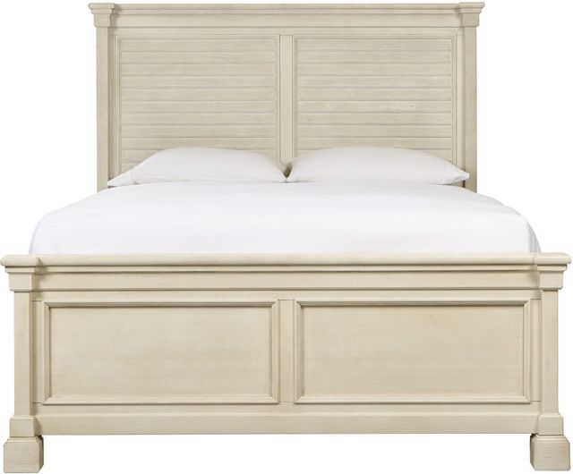 Signature Design by Ashley® Bolanburg Antique White King Panel Bed with Louvered Headboard-1