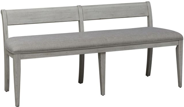 Liberty Farmhouse Reimagined Antique White Upholstered Bench