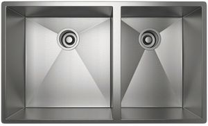 Rohl® Forze Brushed Stainless Steel 1 1/2 Bowl Stainless Steel Kitchen Sink