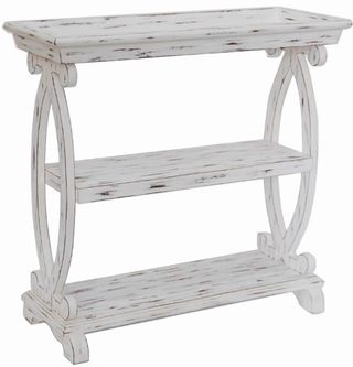 Crestview Collection Newport Distressed White Console Table