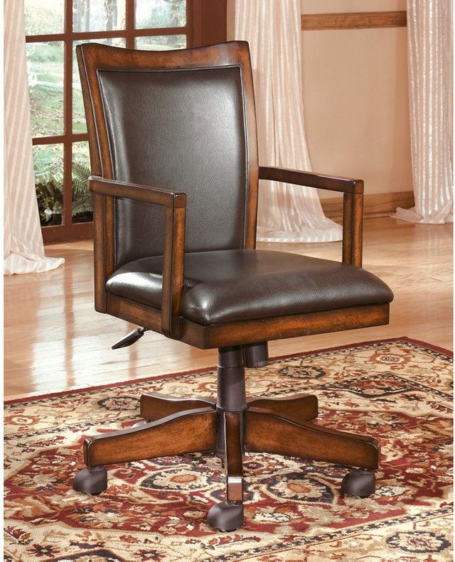 Signature Design by Ashley® Hamlyn Medium Brown Home Office Swivel Desk Chair-1