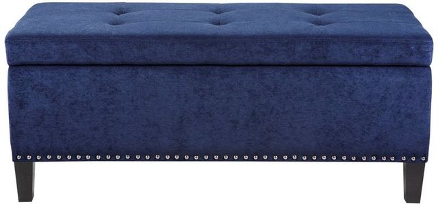 Olliix by Madison Park Blue Shandra II Tufted Top Storage Bench-0