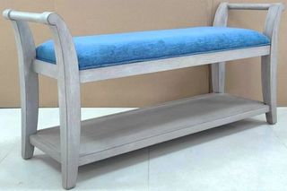 Home Furniture Outfitters Sawyer Navy Side Bench