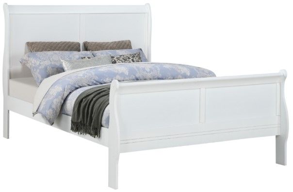 Crown Mark Louis Philip White Sleigh Bed | Colder's | Milwaukee Area