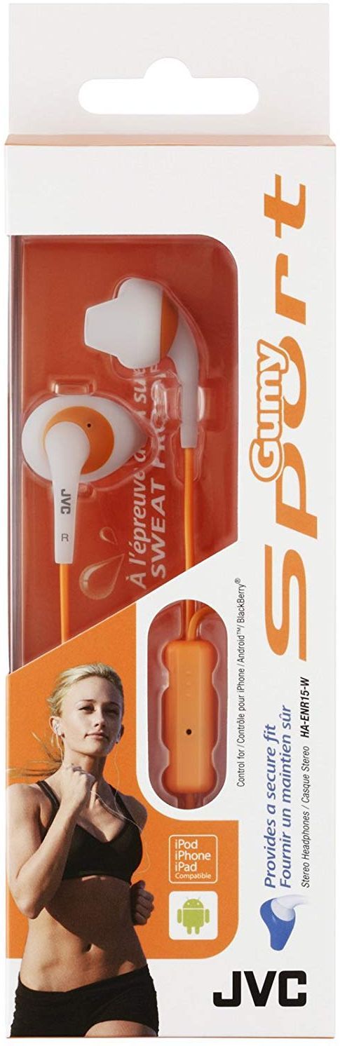 JVC HA-ENR15 White Gumy In-Ear Sports Headphones 1
