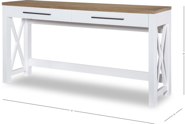 Legacy Classic Franklin Harvest Oak Sofa Table/Desk with Natural White Painted Base-1