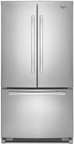 Whirlpool® 20.0 Cu. Ft. Counter Depth French Door Refrigerator-Monochromatic Stainless Steel 0