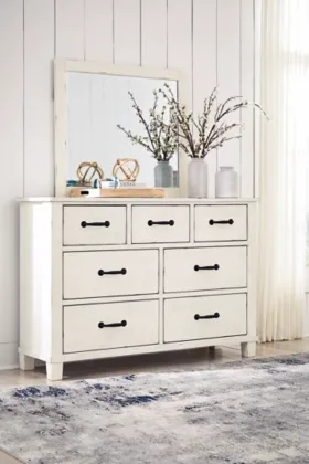 Signature Design by Ashley® Braunter Aged White Mirrored Dresser 4
