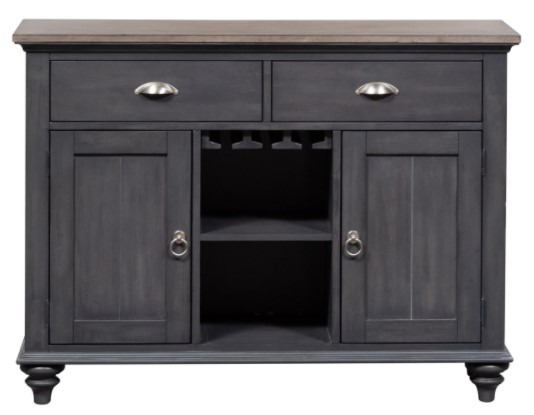 dark gray buffet table