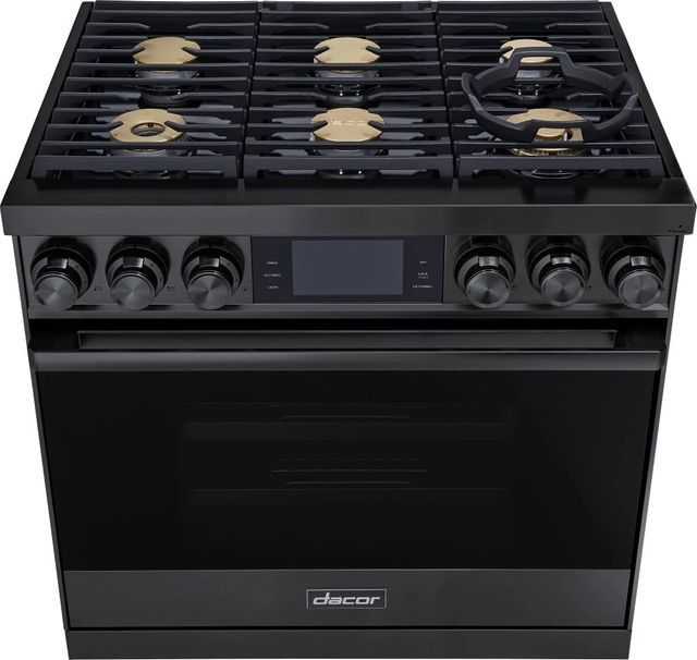 Dacor® Contemporary 36" Graphite Stainless Steel Pro Dual Fuel Steam Range 2