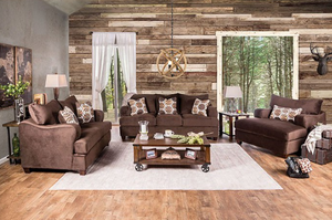 Furniture of America® Wessington Chocolate Sofa and Loveseat