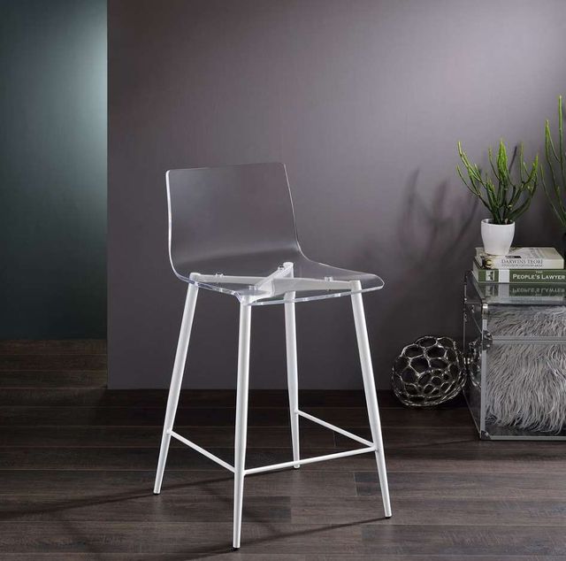 Progressive® Furniture A La Carte Clear/White 34" Counter Stool-2