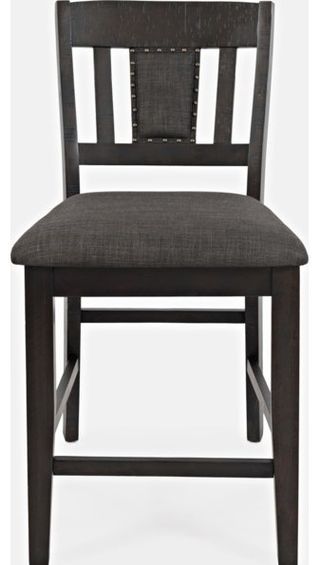 Jofran Inc. American Rustics Upholstered Slatback Dark and Rich Wood Stool