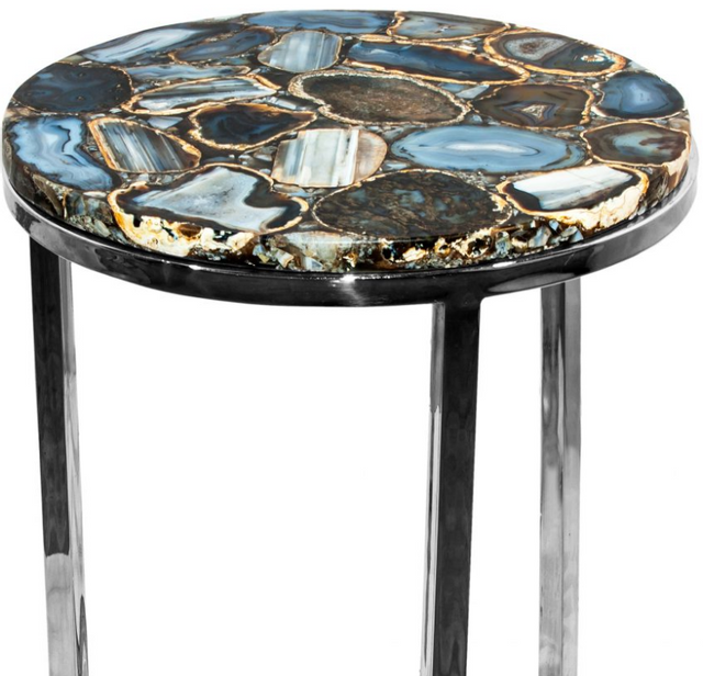 Moe's Home Collection Shimmer Agate Silver Accent Table 2