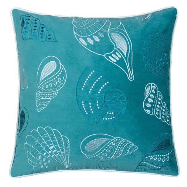 Furniture of America® Sally Set Of 2 Teal 20" x 20" Accent Pillow