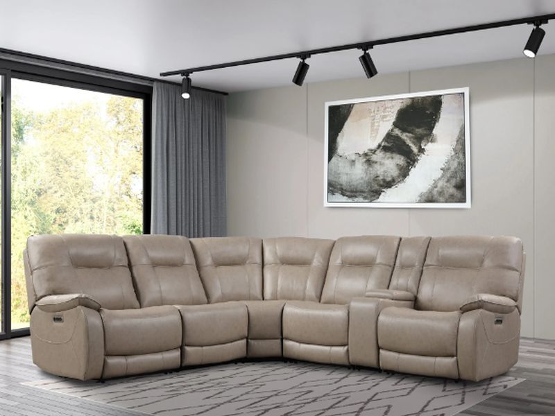 Parker House® Axel 6-Piece Parchment Sectional | Van's Home Center