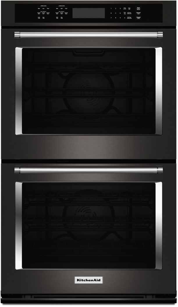 KitchenAid® 30" Black Stainless Steel with PrintShield™ Finish Electric Double Oven Built In 0