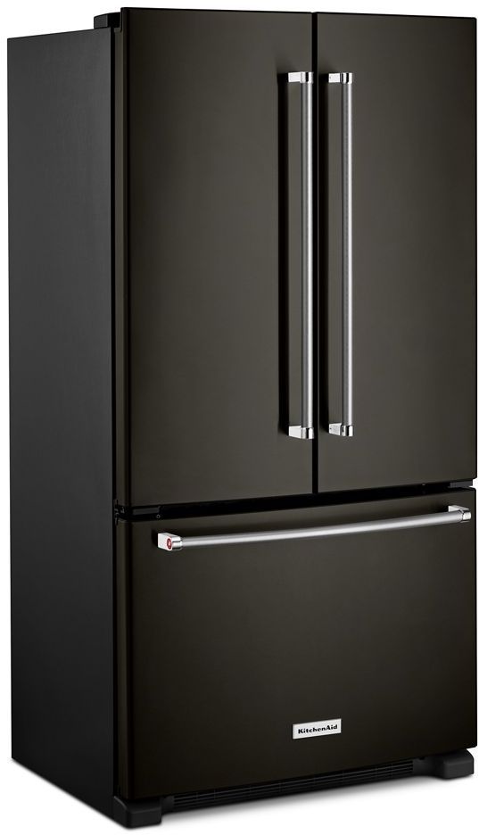 KitchenAid® 20.0 Cu. Ft. Black Stainless Steel with PrintShield™ Finish Counter Depth French Door Refrigerator-3