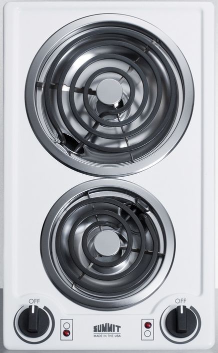 Summit® 12" White Electric Cooktop-0