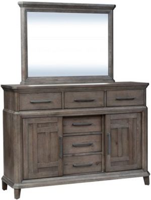 Liberty Artisan Prairie Dark Brown Dresser and Mirror