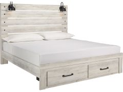 Signature Design by Ashley® Cambeck Whitewash King Panel Bed with 2 Storage Drawers P04964674