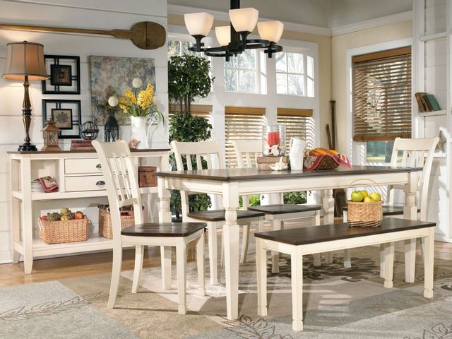 Signature Design by Ashley® Whitesburg Brown/Cottage White Dining Room Bench 4