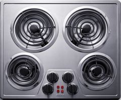 Summit® 24" Stainless Steel Electric Cooktop