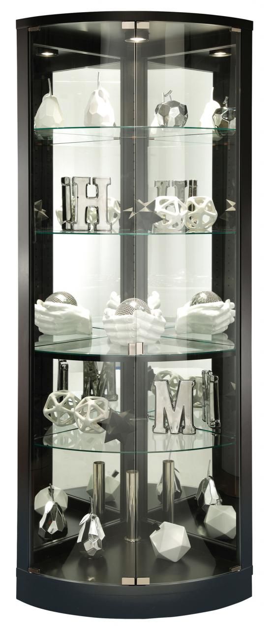 Howard Miller® Jamie Black Satin Curio Cabinet
