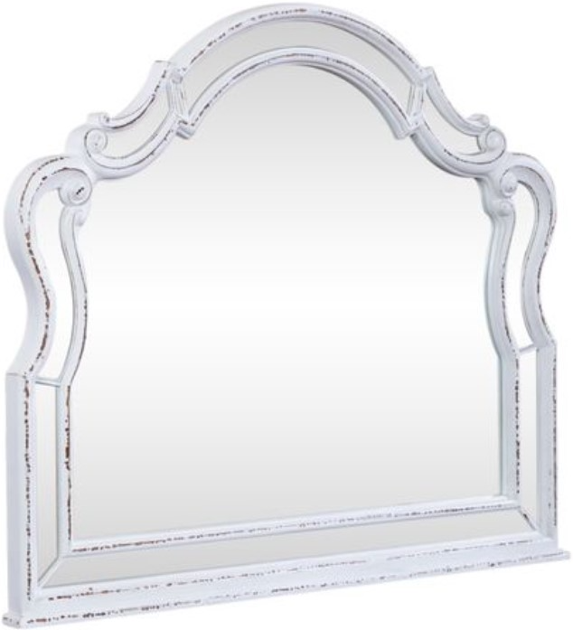 Liberty Magnolia Manor Antique White Scalloped Mirror