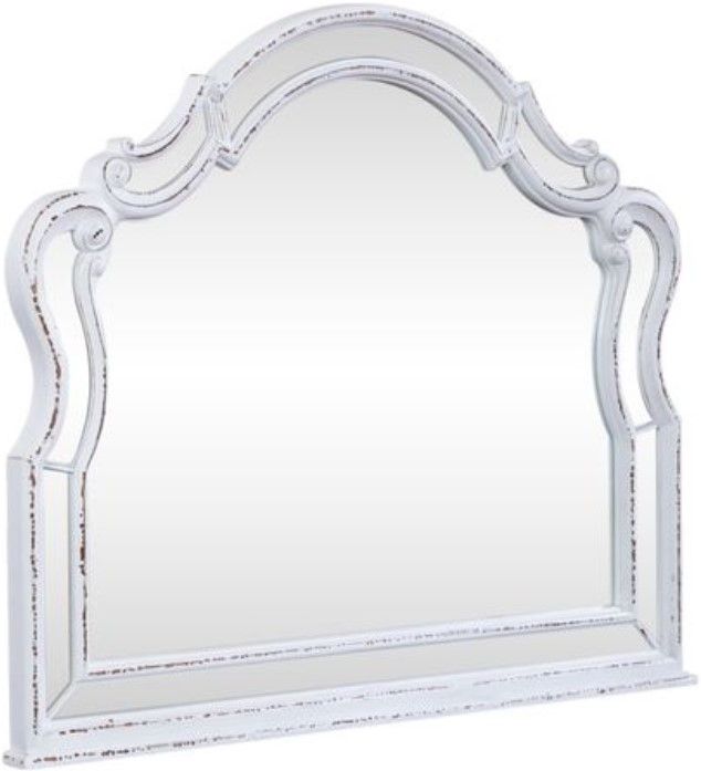 Liberty Magnolia Manor Antique White Scalloped Mirror-0