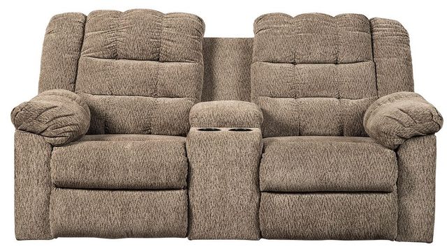 Signature Design by Ashley® Workhorse Double Reclining Loveseat with Console 1