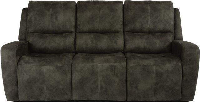 Flexsteel® Aiden Grey Power Reclining Sofa with Power Headrests-1