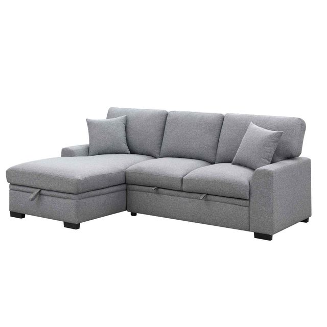 Ogden Gray 2 Pc LSF Storage Sofa Chaise | JR Furniture USA | Portland ...