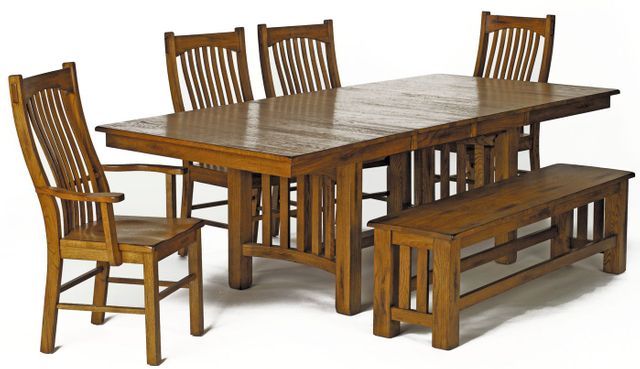 A-America® Laurelhurst Rustic Oak Trestle Table 0