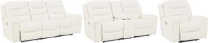 Signature Design by Ashley® Warlin 3-Piece White Power Reclining Living Room Set