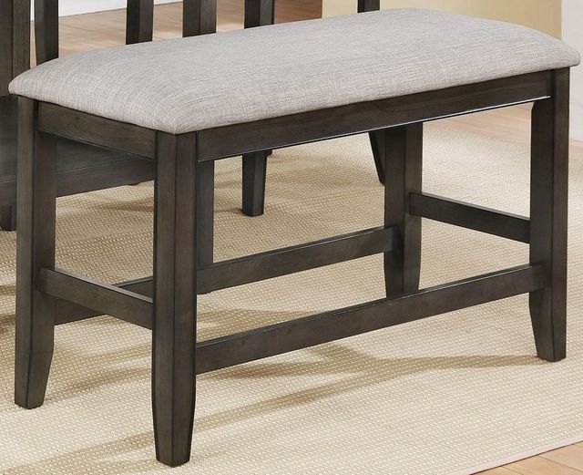 Crown Mark Fulton Brown/Grey Upholstery Counter Height Dining Bench-3