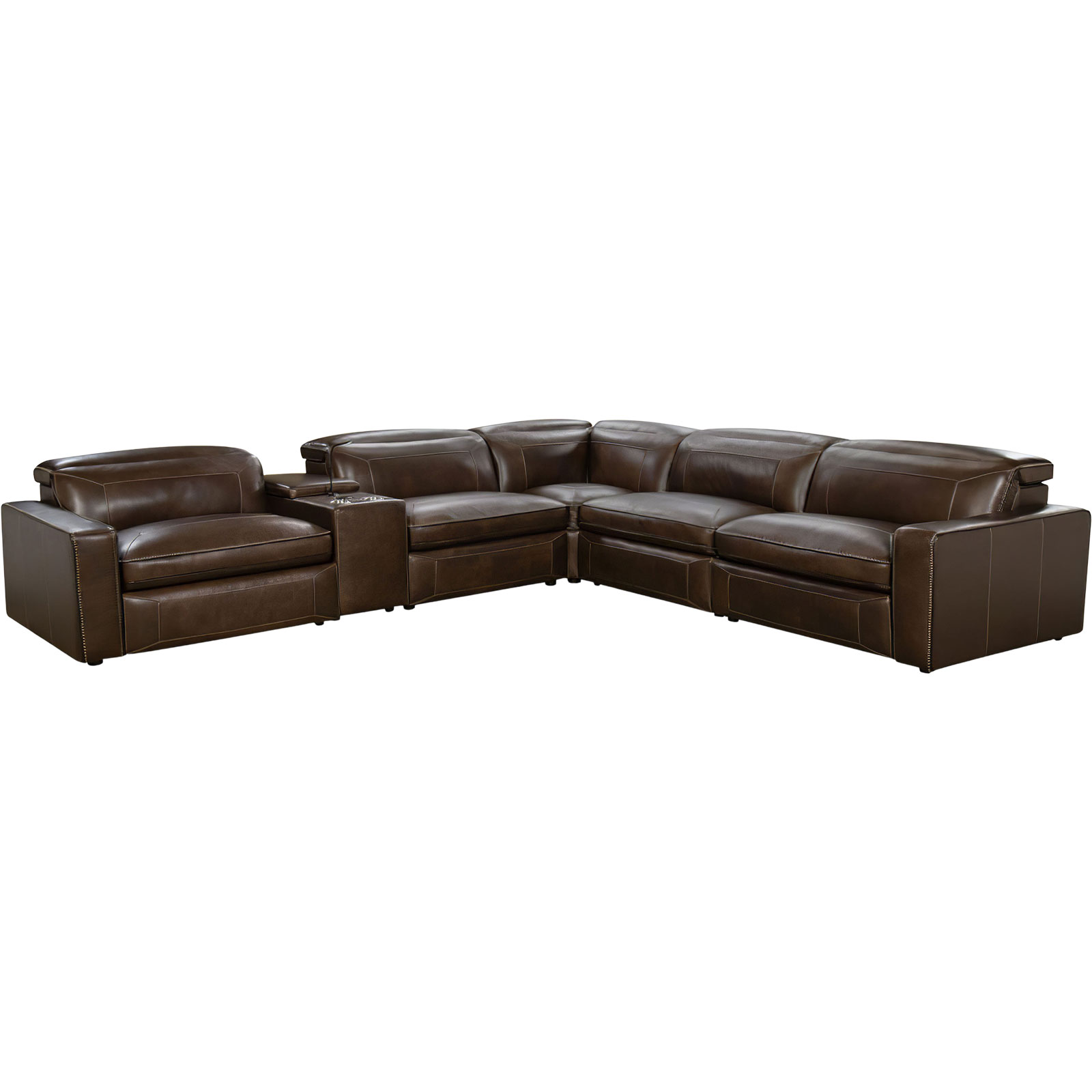 Behold Home Omni Leather 6-Piece Power Reclining Sectional