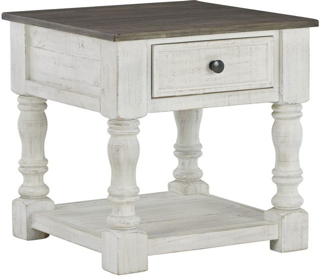 Signature Design by Ashley® Havalance Distressed Vintage White End Table