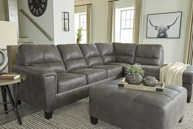 Signature Design by Ashley® Navi Smoke 2-Piece Sleeper Sectional with Chaise 7