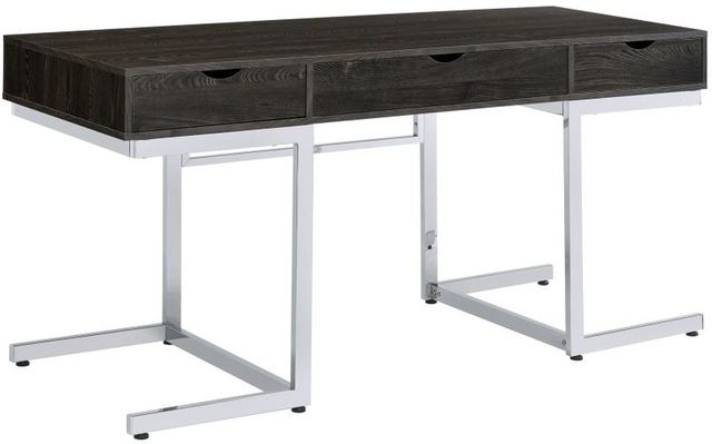 Coaster® Noorvik 3-Piece Chrome/Dark Oak Writing Desk Set 1