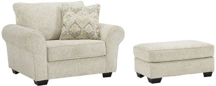 Benchcraft® Haisley 2-Piece Ivory Chair and Ottoman Set