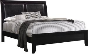 Coaster® Briana Black Queen Upholstered Panel Bed