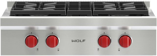 Wolf® 30" Stainless Steel Pro Style Gas Rangetop 2