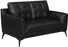 Coaster® Moira Black Upholstered Tufted Loveseat with Track Arms