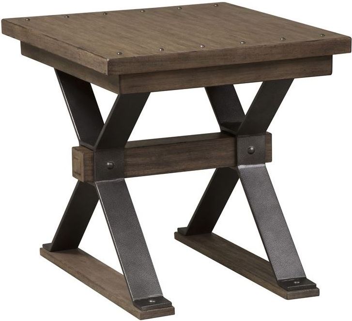 Liberty Furniture Sonoma Road Weather Beaten Bark End Table